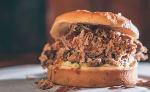 Skylight Inn Restaurant BBQ Sandwich Close Up